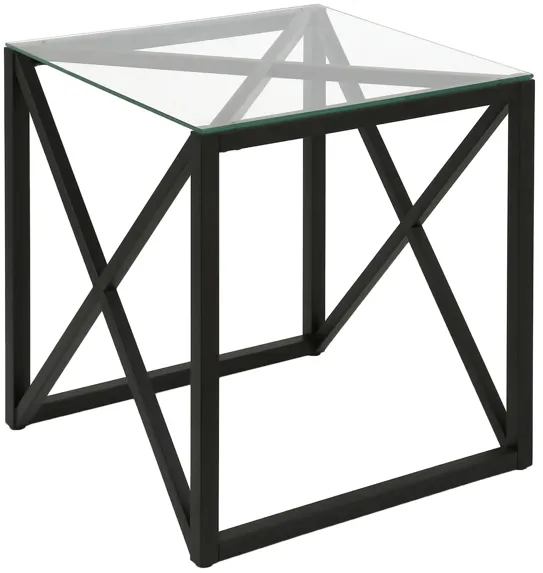 Doreen Square Side Table in Blackened Bronze by Hudson & Canal