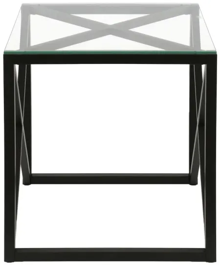 Doreen Square Side Table in Blackened Bronze by Hudson & Canal