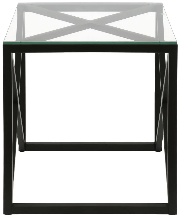 Doreen Square Side Table in Blackened Bronze by Hudson & Canal