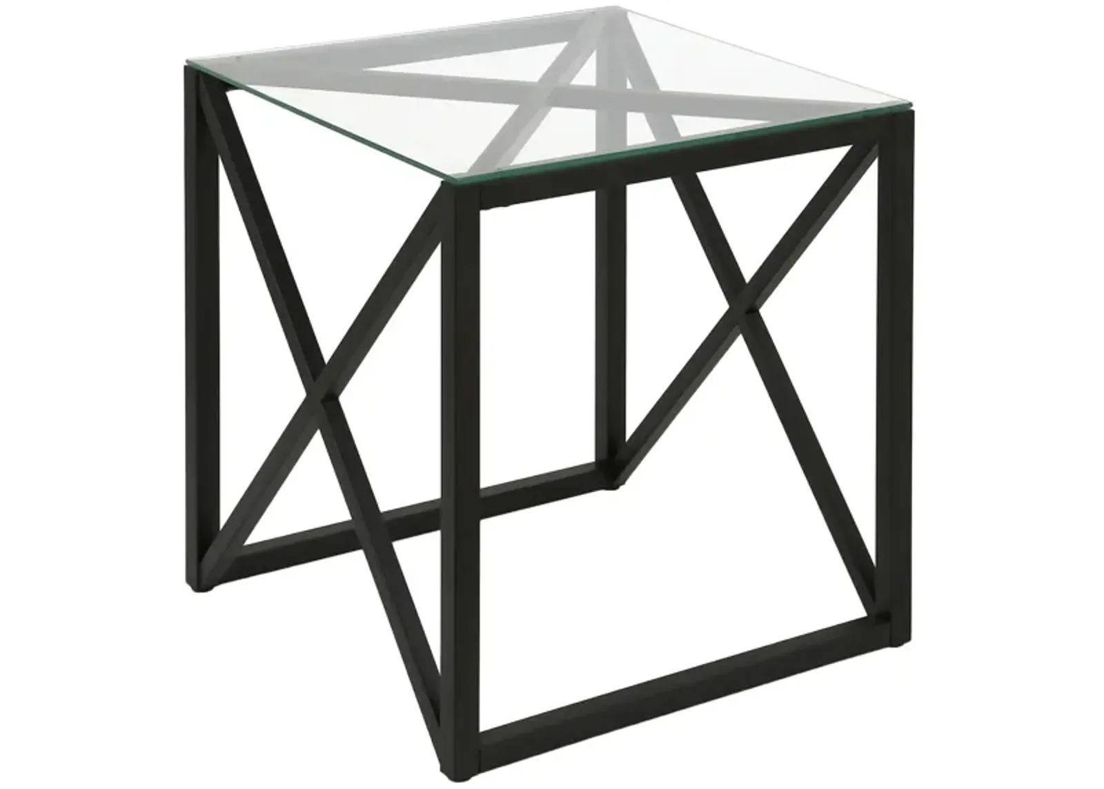 Doreen Square Side Table in Blackened Bronze by Hudson & Canal