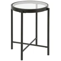 Duxbury Round Side Table in Blackened Bronze by Hudson & Canal
