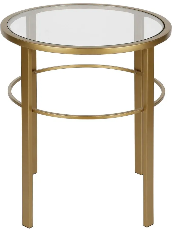 Gaia Round Side Table in Brass by Hudson & Canal