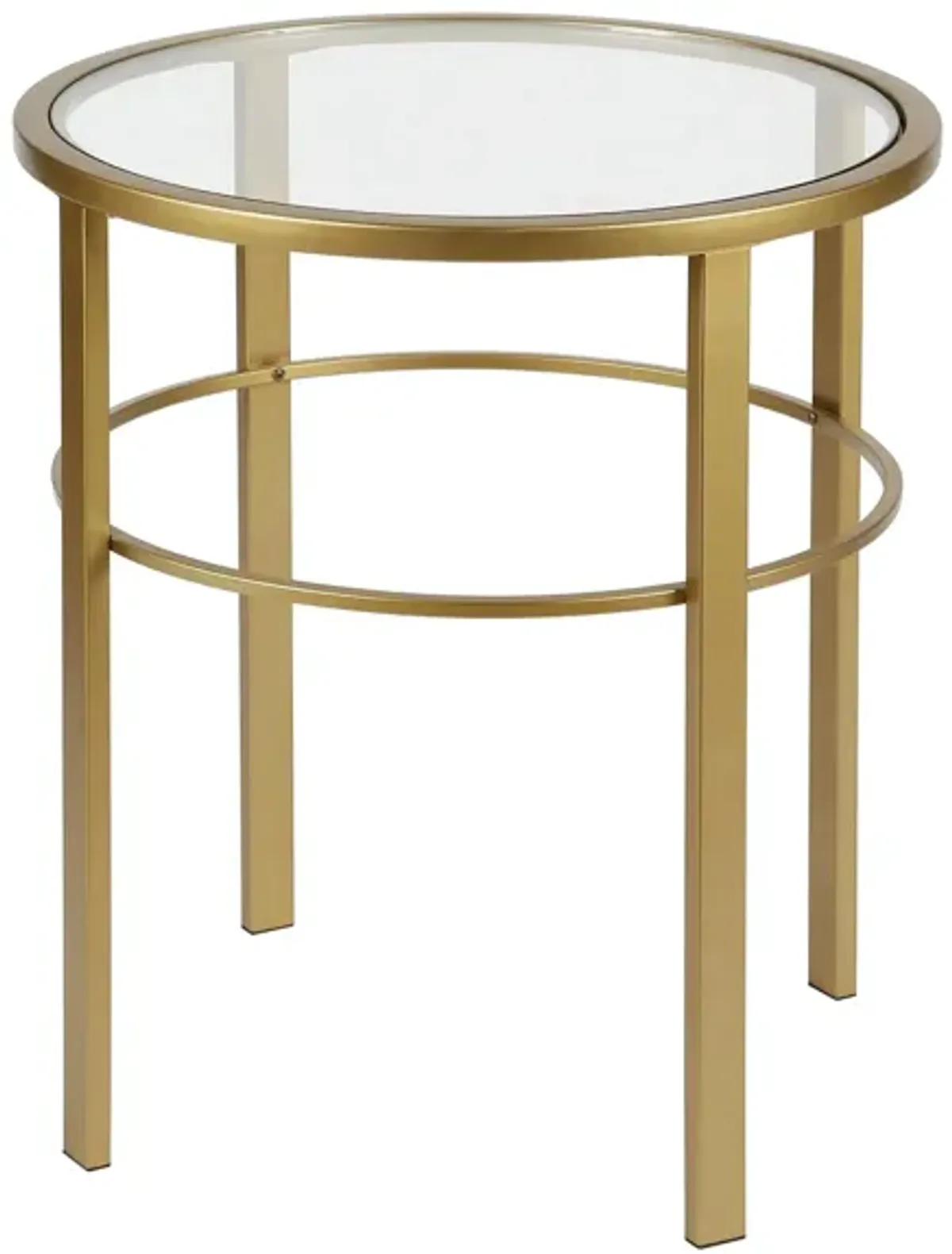 Gaia Round Side Table in Brass by Hudson & Canal