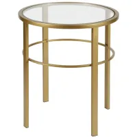 Gaia Round Side Table in Brass by Hudson & Canal