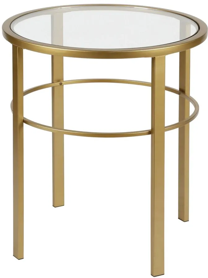 Gaia Round Side Table in Brass by Hudson & Canal