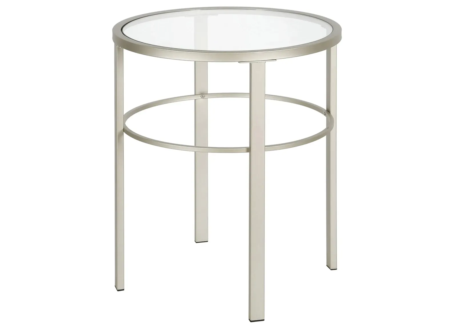 Gaia Round Side Table in Satin Nickel by Hudson & Canal