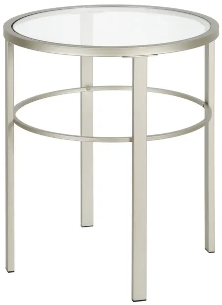 Gaia Round Side Table in Satin Nickel by Hudson & Canal