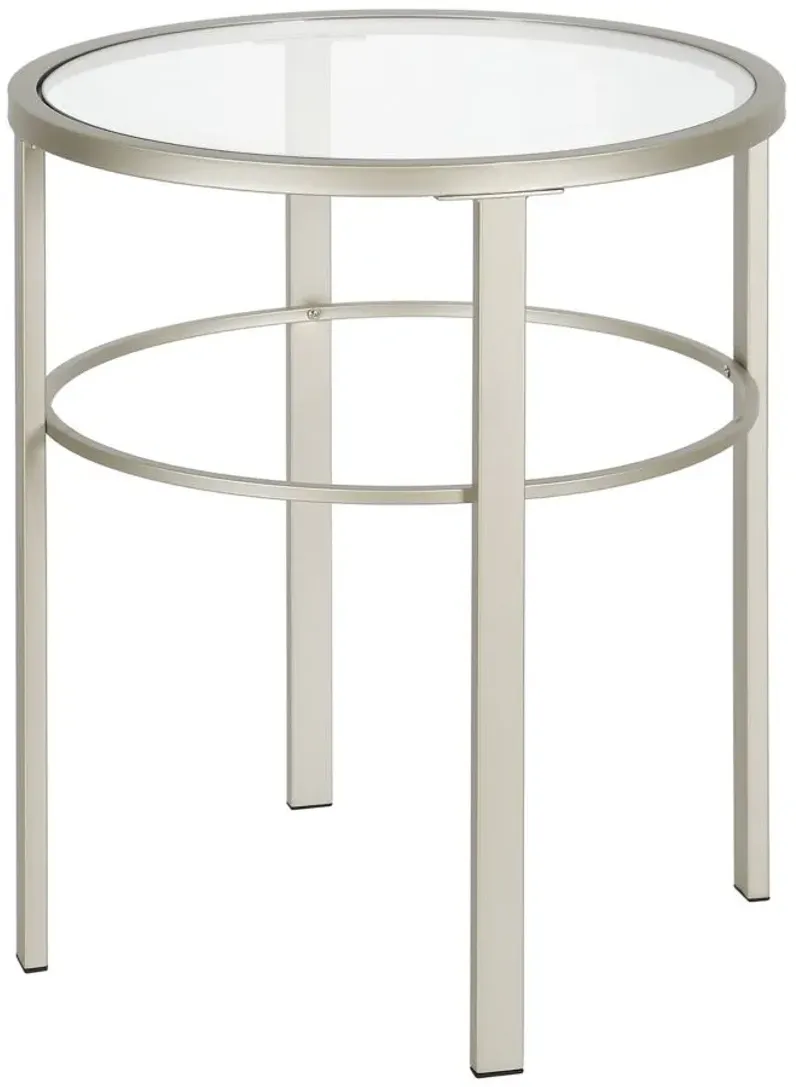 Gaia Round Side Table in Satin Nickel by Hudson & Canal