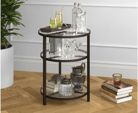 Helena Round Side Table in Blackened Bronze by Hudson & Canal