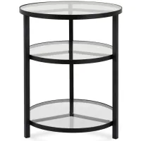 Helena Round Side Table in Blackened Bronze by Hudson & Canal