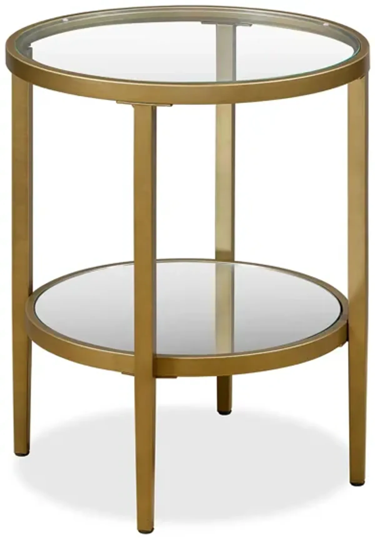 Hera Round Side Table in Antique Brass by Hudson & Canal