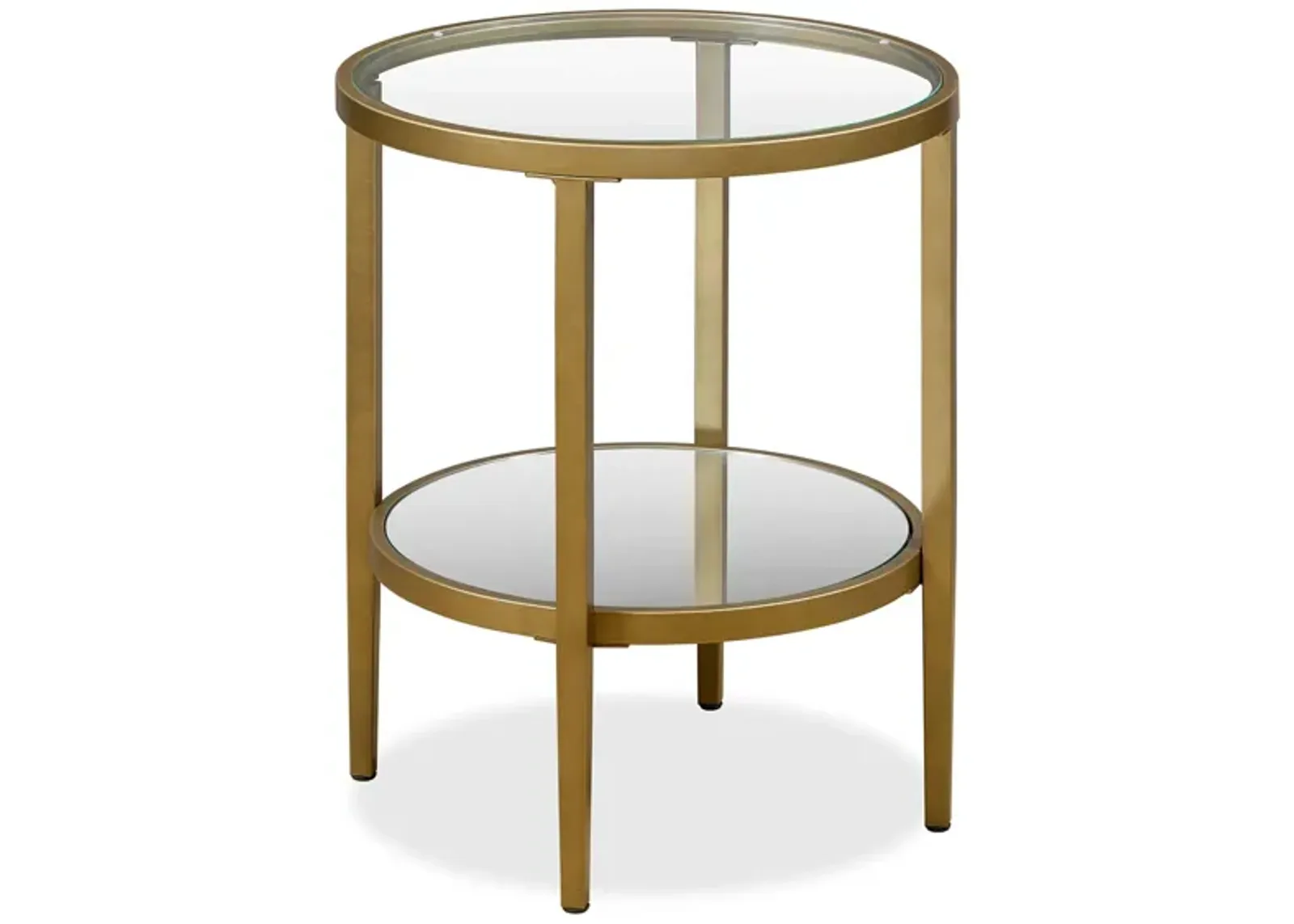 Hera Round Side Table in Antique Brass by Hudson & Canal