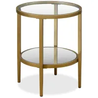 Hera Round Side Table in Antique Brass by Hudson & Canal