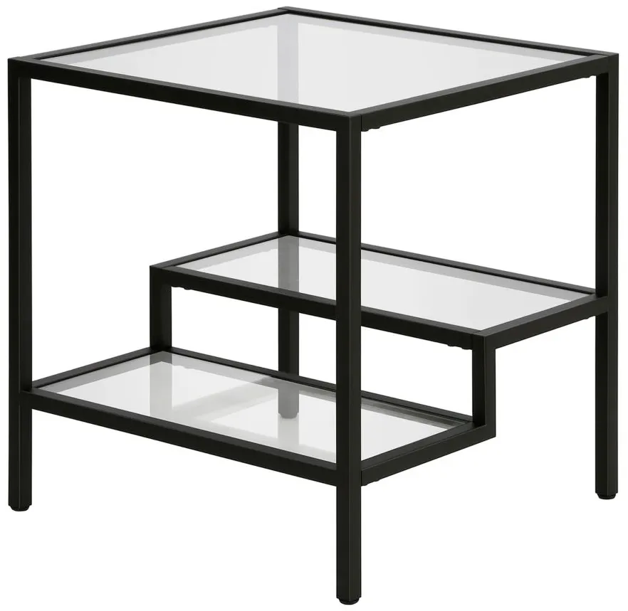 Lovett Square Side Table in Blackened Bronze by Hudson & Canal