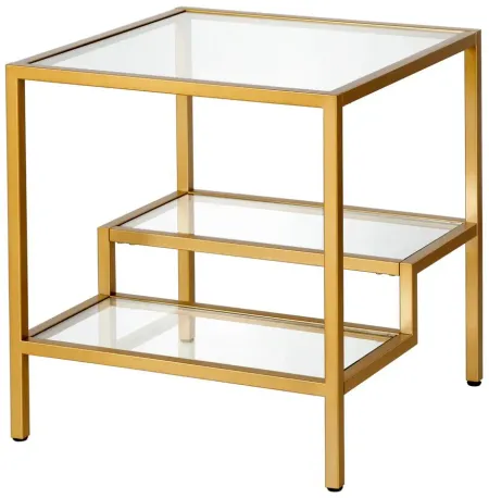 Lovett Square Side Table in Brass by Hudson & Canal