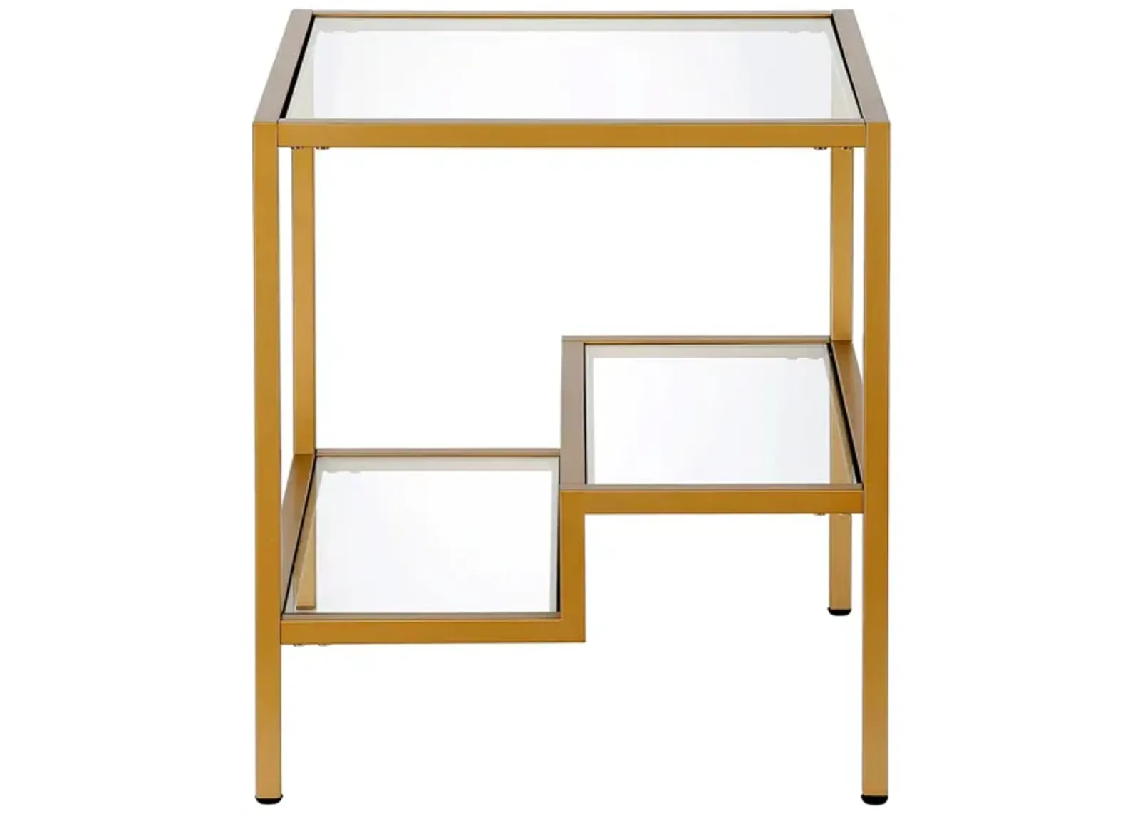 Lovett Square Side Table in Brass by Hudson & Canal