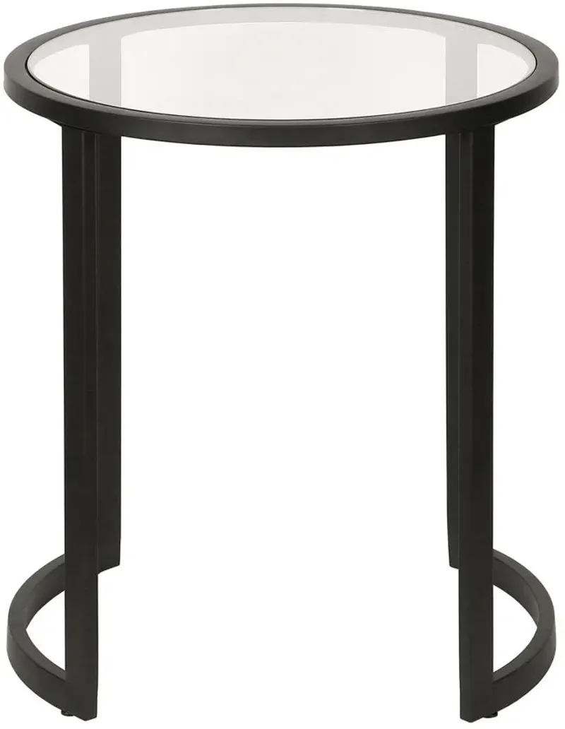 Mitera Round Side Table in Blackened Bronze by Hudson & Canal