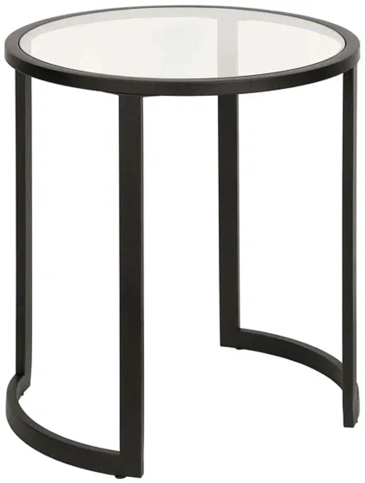 Mitera Round Side Table in Blackened Bronze by Hudson & Canal