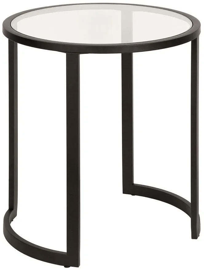 Mitera Round Side Table in Blackened Bronze by Hudson & Canal