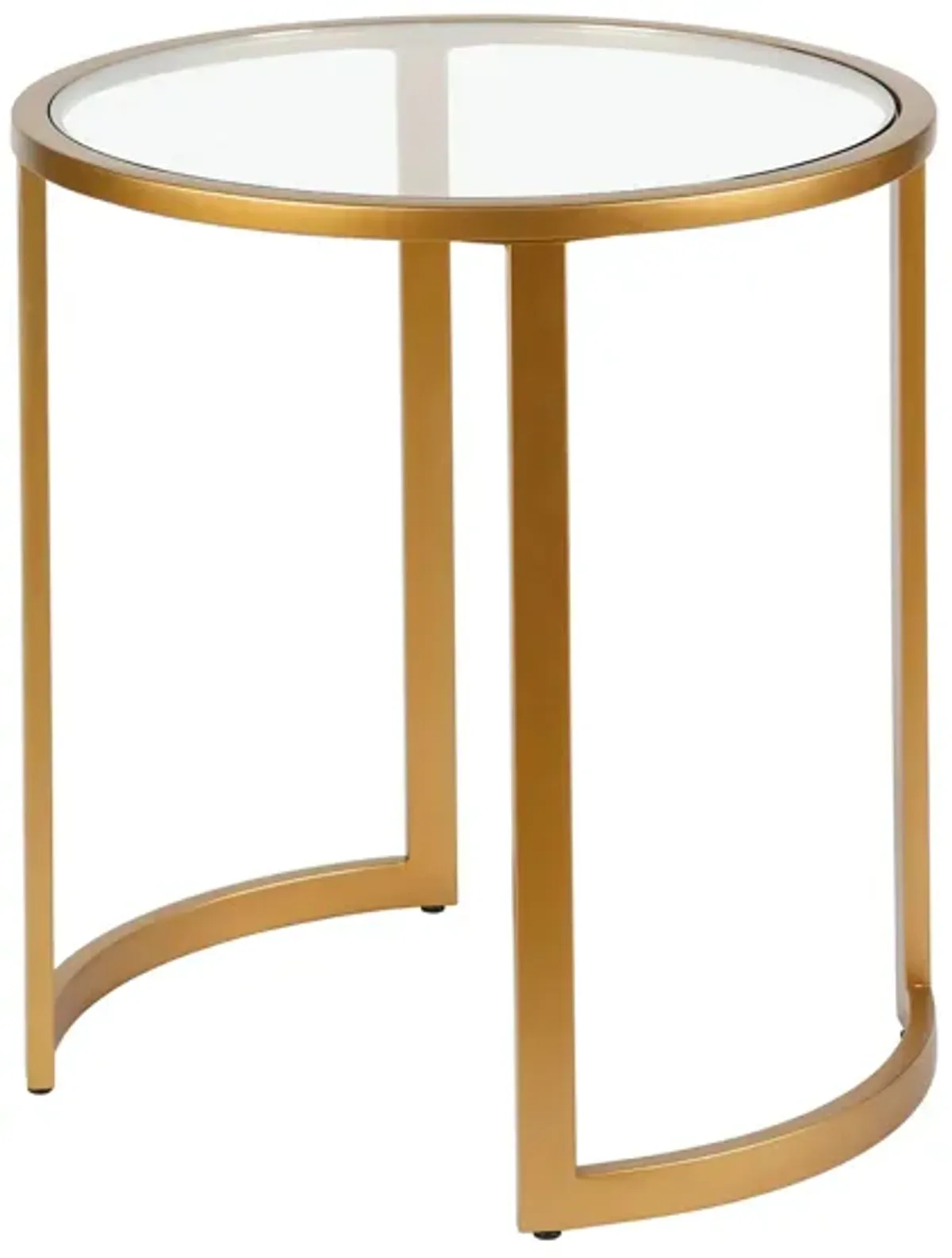 Mitera Round Side Table in Brass by Hudson & Canal