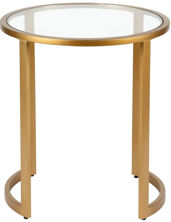 Mitera Round Side Table in Brass by Hudson & Canal