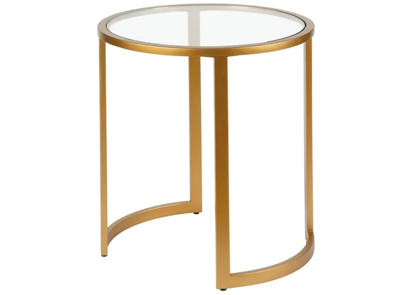 Mitera Round Side Table in Brass by Hudson & Canal