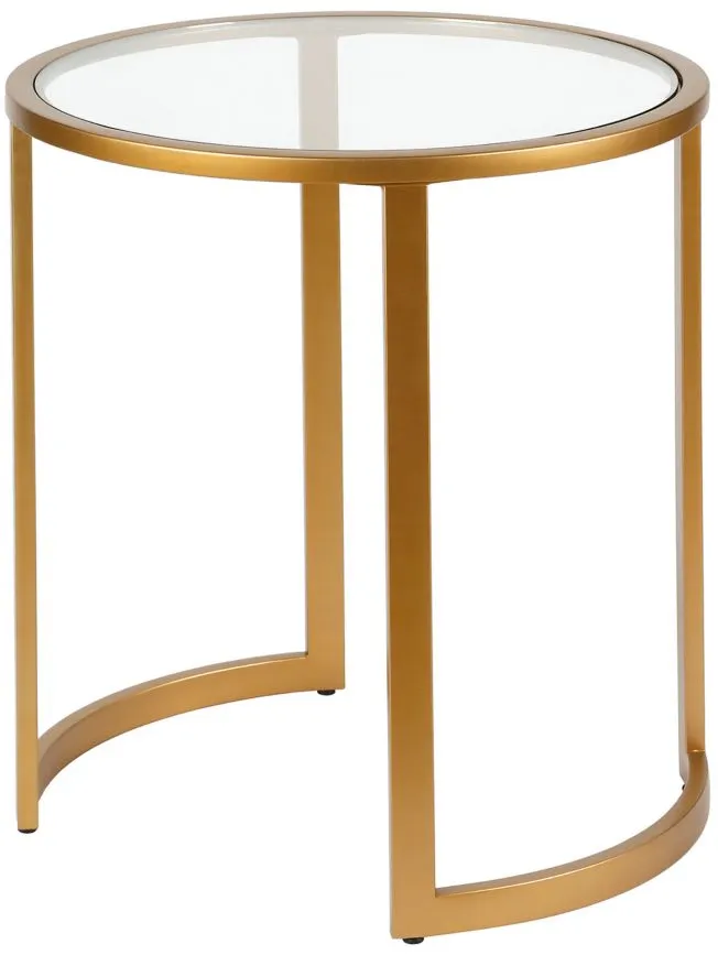 Mitera Round Side Table in Brass by Hudson & Canal