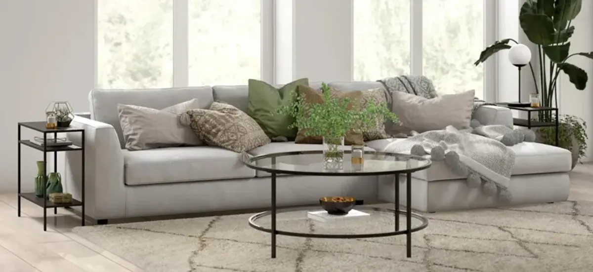 Ricardo Rectangular Side Table with Metal Shelves