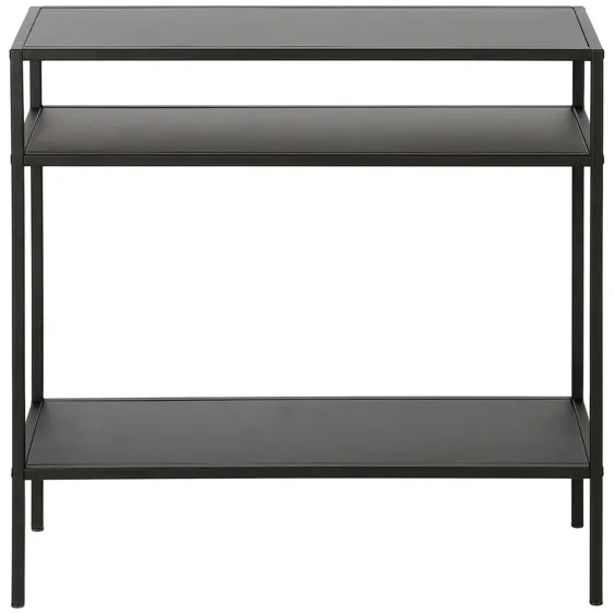 Ricardo Rectangular Side Table with Metal Shelves in Blackened Bronze by Hudson & Canal