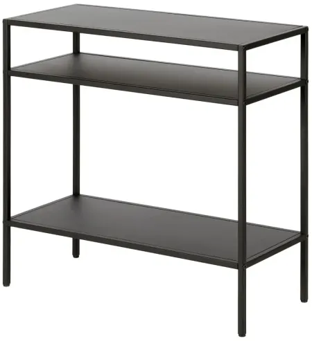 Ricardo Rectangular Side Table with Metal Shelves in Blackened Bronze by Hudson & Canal
