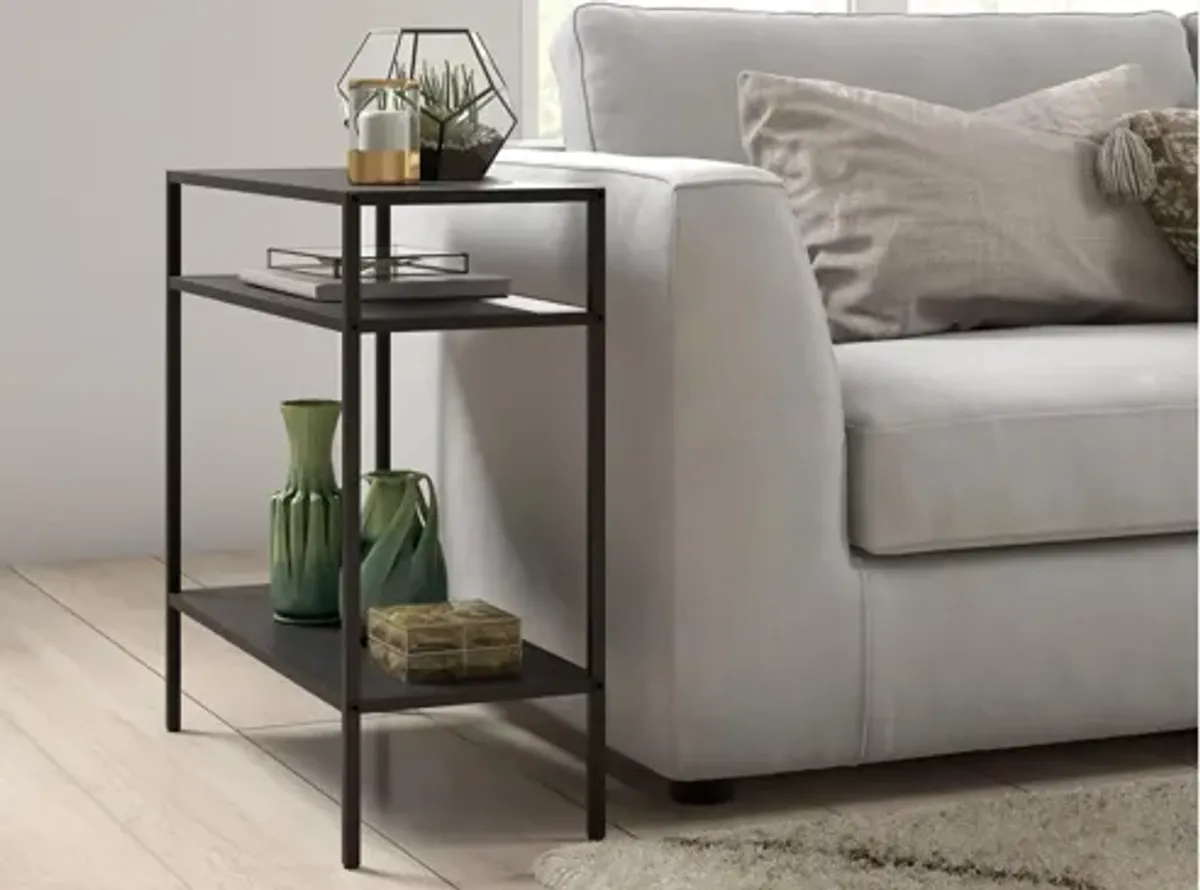 Ricardo Rectangular Side Table with Metal Shelves