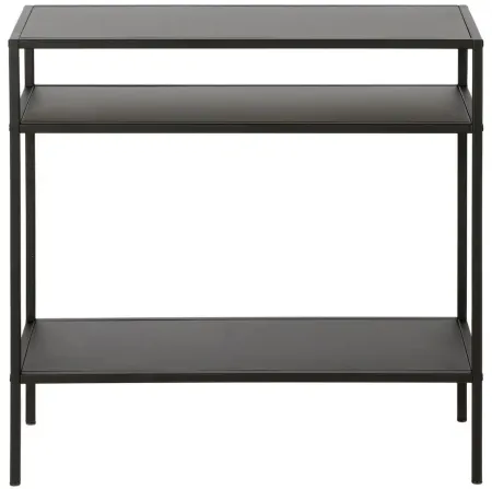 Ricardo Rectangular Side Table with Metal Shelves in Blackened Bronze by Hudson & Canal