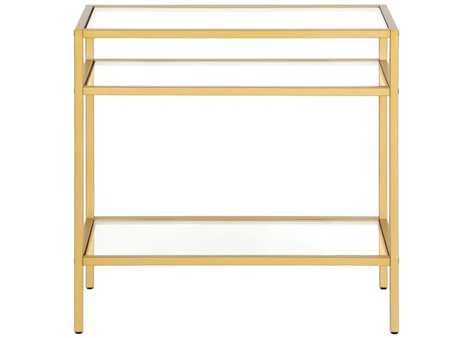 Sivil Rectangular Side Table in Brass by Hudson & Canal