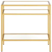 Sivil Rectangular Side Table in Brass by Hudson & Canal