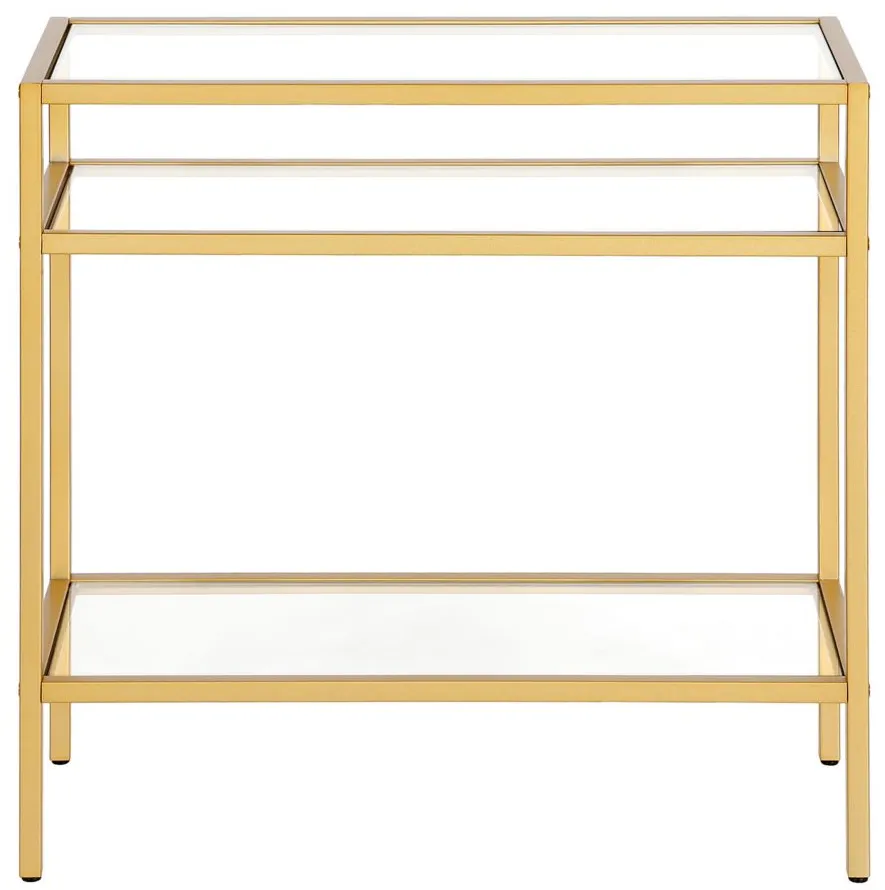 Sivil Rectangular Side Table in Brass by Hudson & Canal