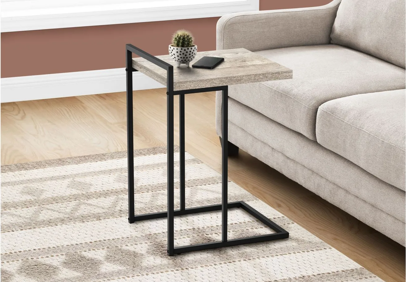 Bain End Table in Taupe w/Black Legs by Monarch Specialties