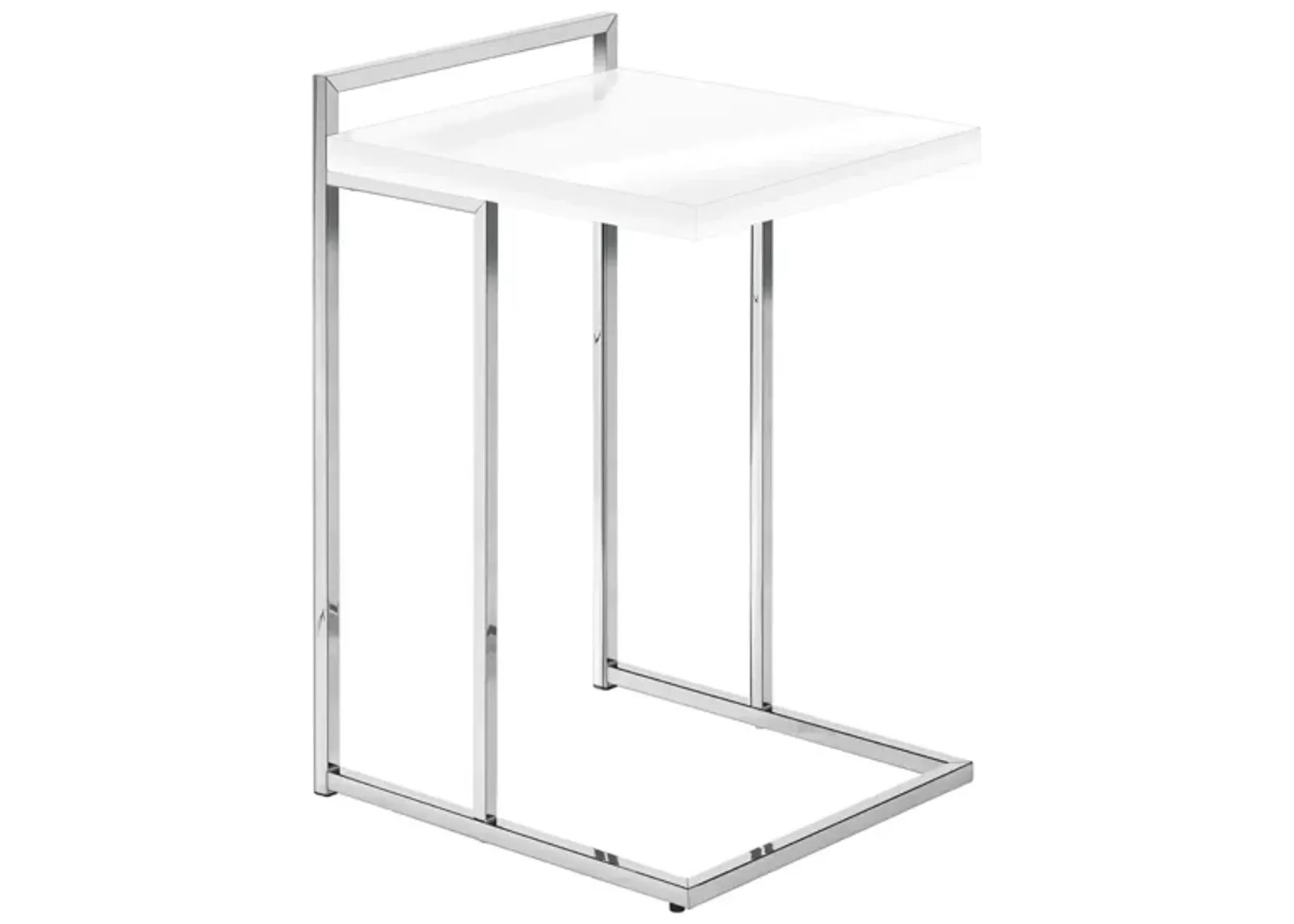 Bain End Table in White w/Chrome Leg by Monarch Specialties