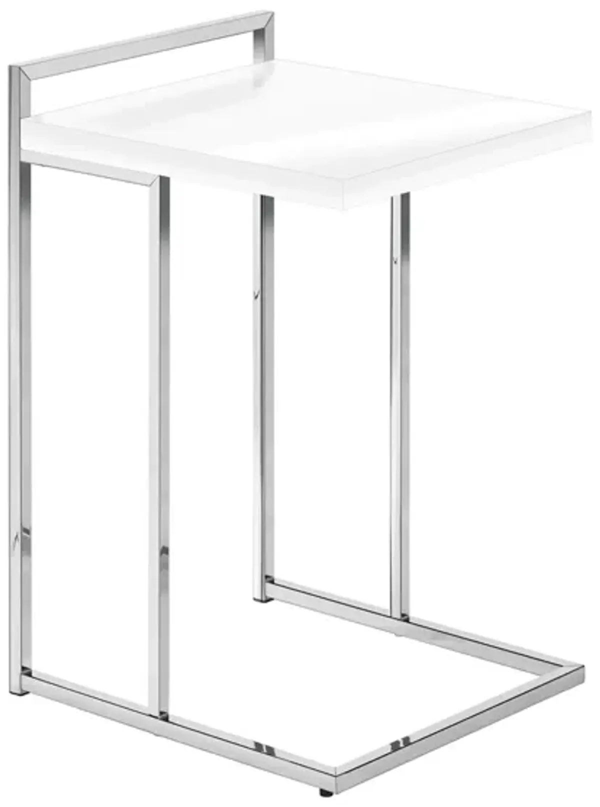 Bain End Table in White w/Chrome Leg by Monarch Specialties