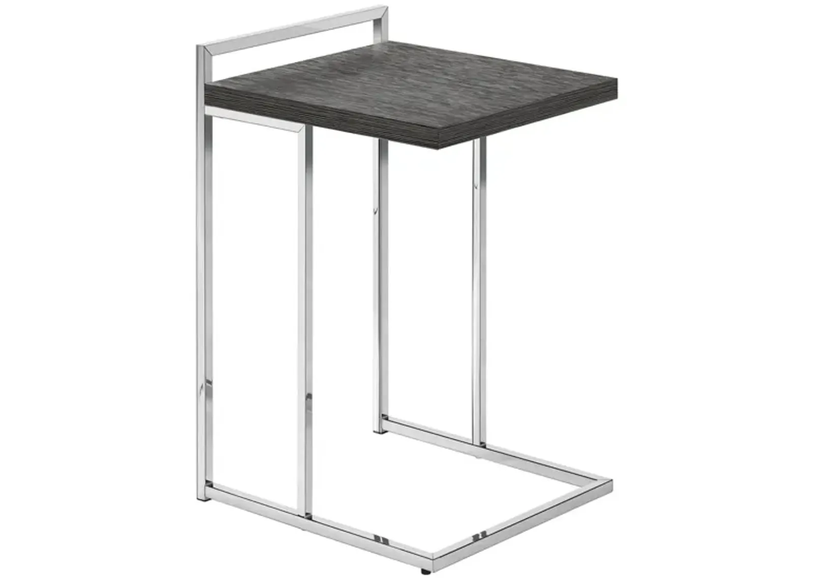 Bain End Table in Gray w/Chrome Leg by Monarch Specialties