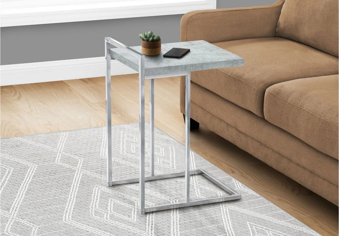 Bain End Table in Gray w/Chrome Leg by Monarch Specialties