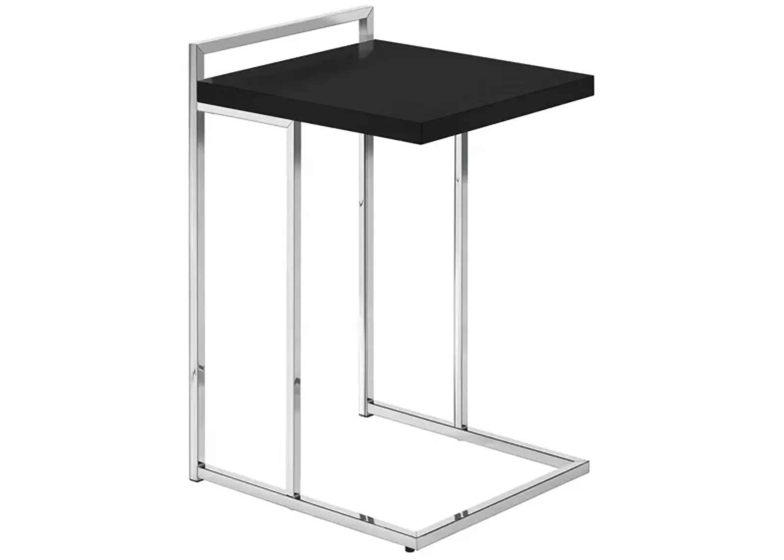 Bain End Table in Black w/Chrome Leg by Monarch Specialties