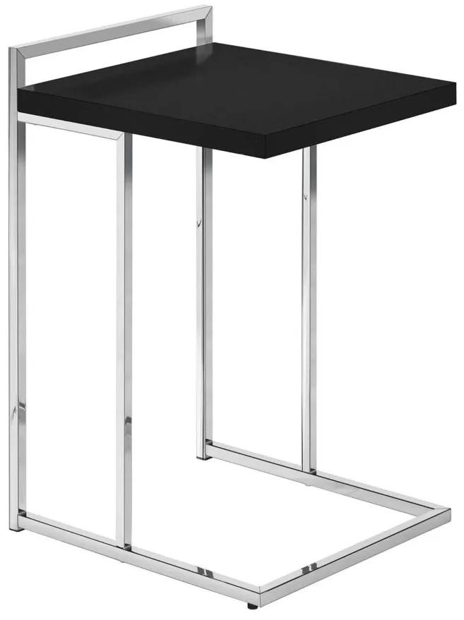 Bain End Table in Black w/Chrome Leg by Monarch Specialties