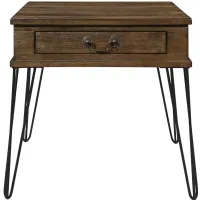 Kellson End Table in 2-Tone Finish (Rustic oak and Black) by Homelegance