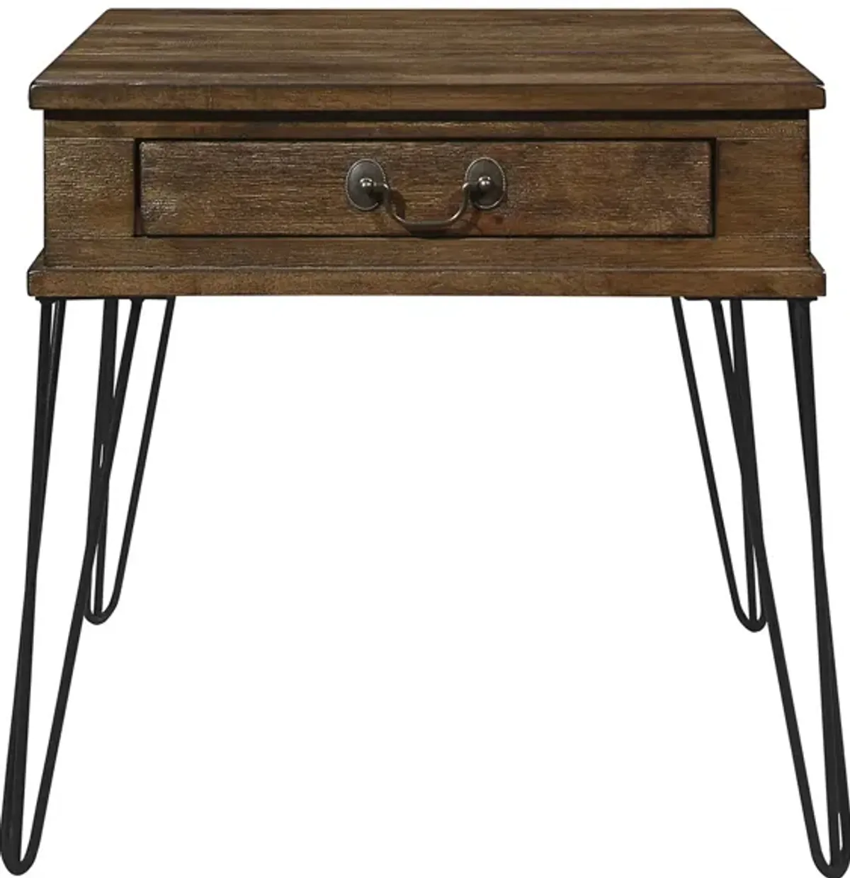 Kellson End Table in 2-Tone Finish (Rustic Oak and Black) by Homelegance