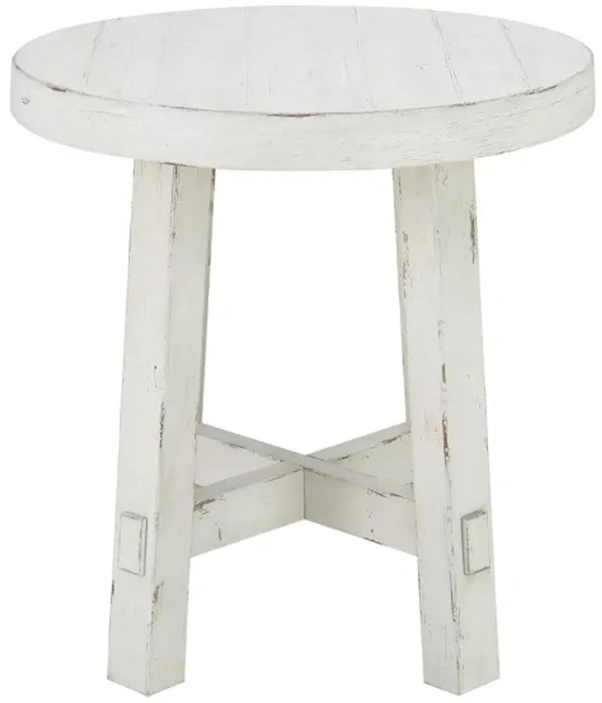 Marguerite Round End Table in Flea Market White by Liberty Furniture