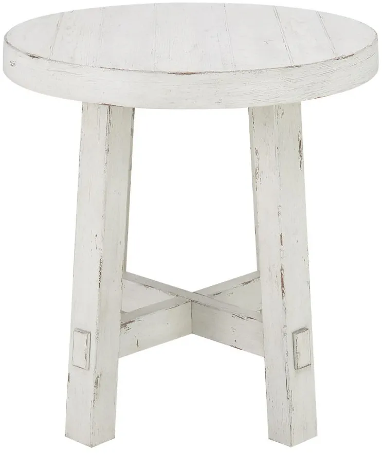 Marguerite Round End Table in Flea Market White by Liberty Furniture