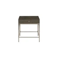 Linea Side Table in Cerused Charcoal by Bernhardt