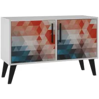 Amsterdam Double End Table in Multi Color Red and Blue by Manhattan Comfort