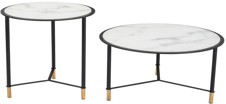 Davis Set of 2 Coffee Tables in Black by Zuo Modern