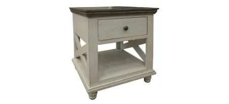 Florence Square End Table in White & Gray by International Furniture Direct